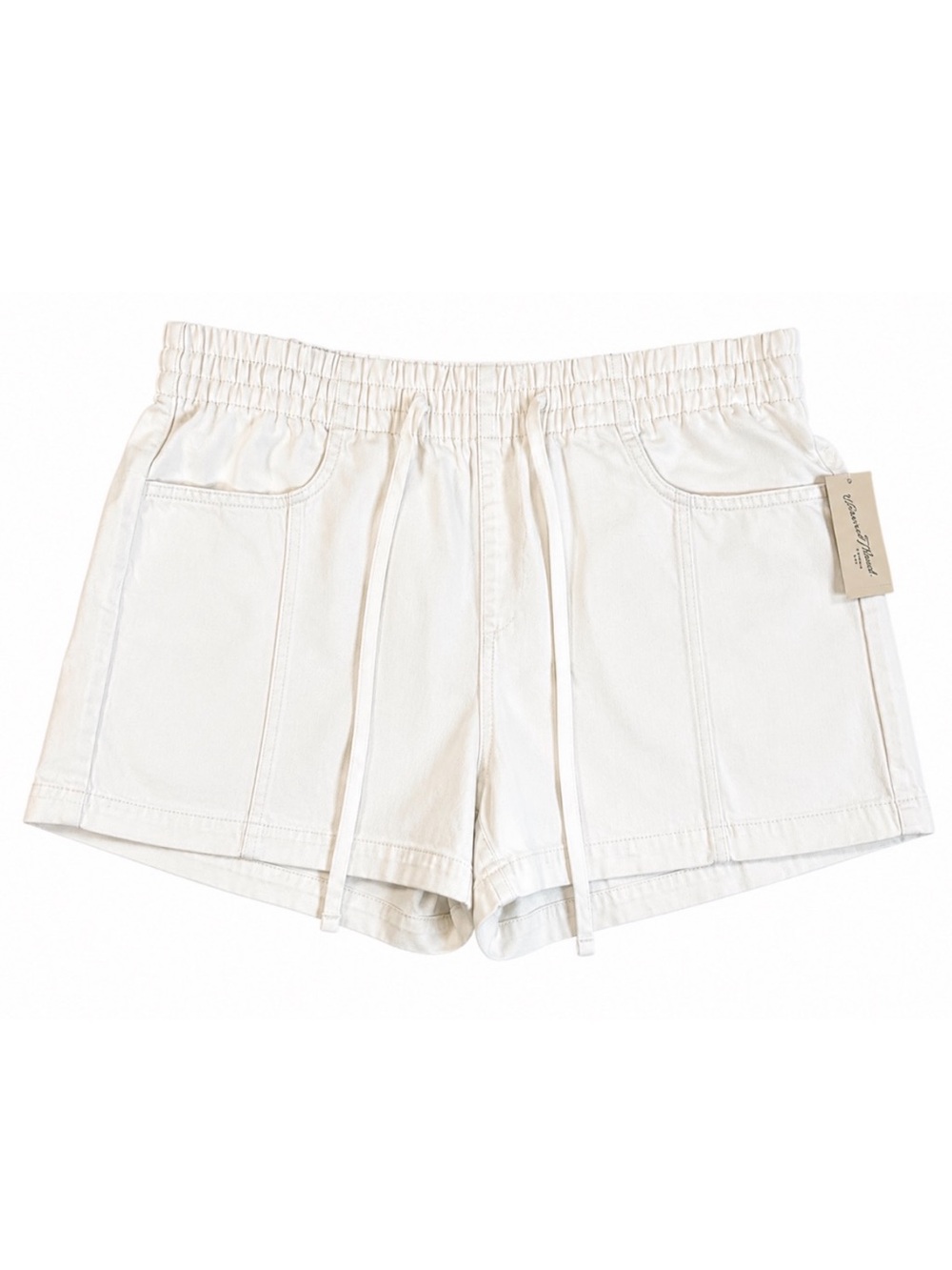 Universal Thread White Elastic-Waist Denim Shorts Size XL